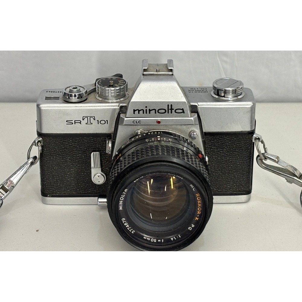 Minolta SRT 101 SLR Film Camera With MC Rokkor-X 50mm f/1.4 Lens Vintage 90s